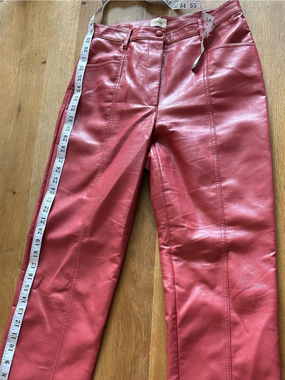 Wilfred Coral Faux Leather Pants